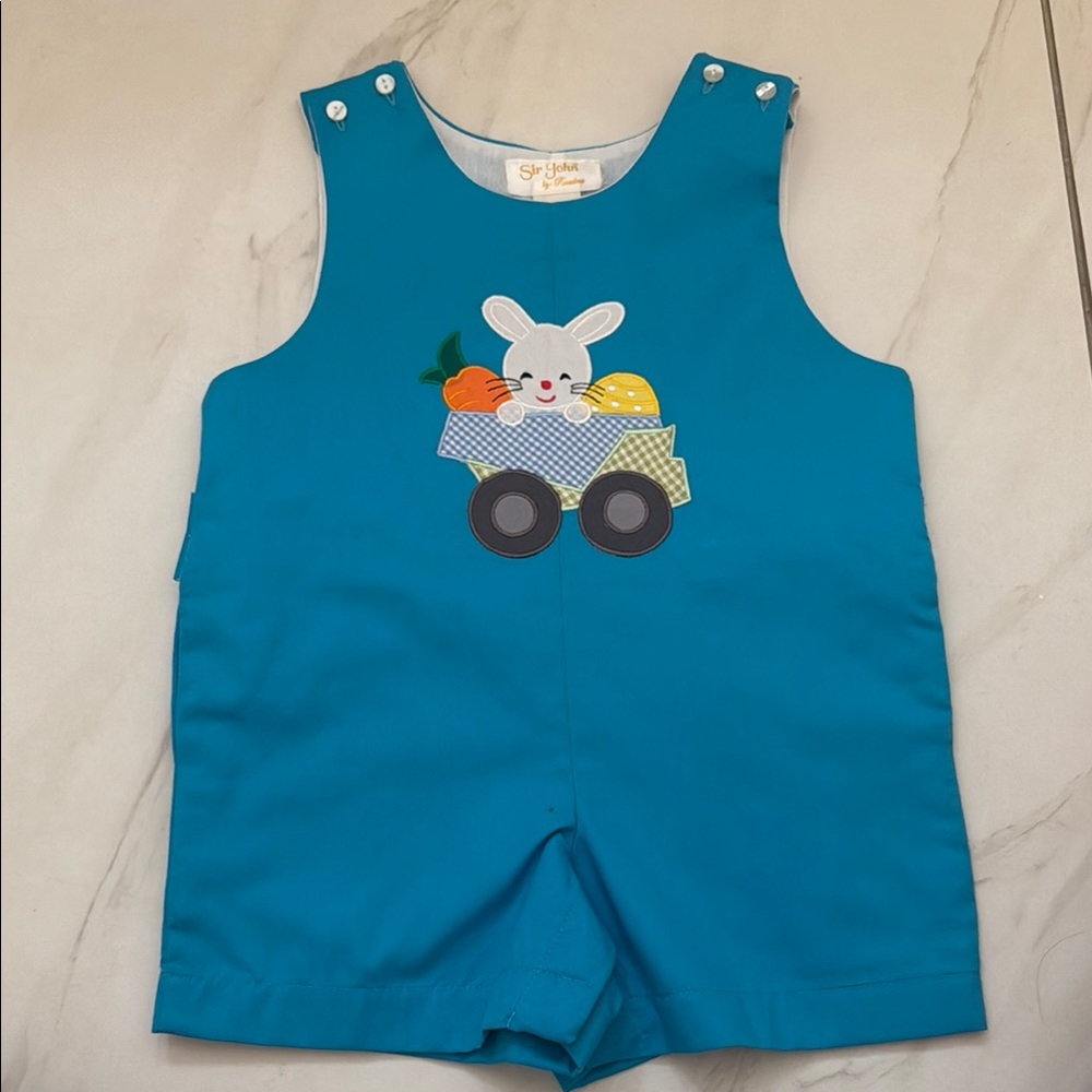 Blue Kids Romper with Bunny Design